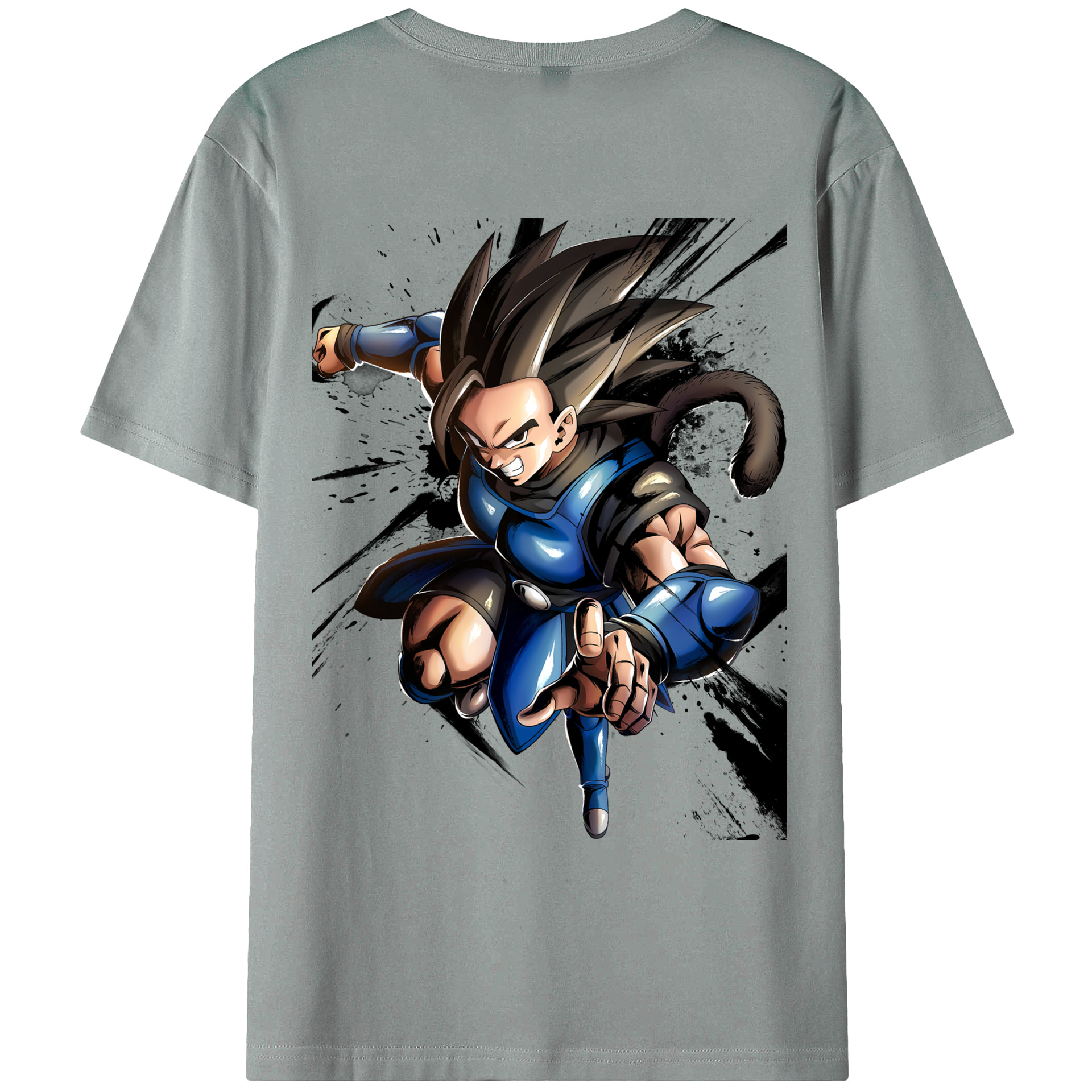 （画像用） ドラゴンボール ベジータ四世（Bejīta Yonsei）DRAGON BALL Vegeta IV 綿100％ メンズ半袖Tシャツ（バックプリント） 通気性